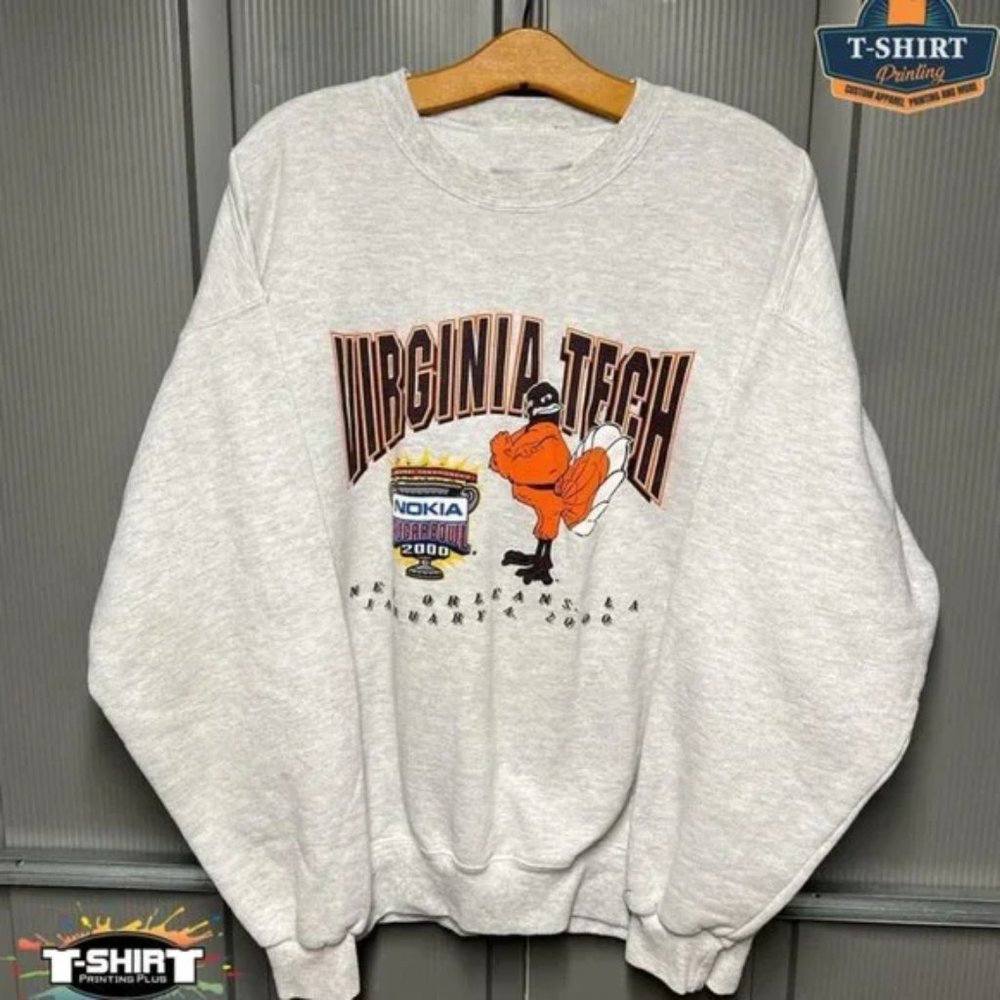 Vintage NCAA Virginia Tech Hokies  Sweatshirt, Virginia Tech Hokies Sh